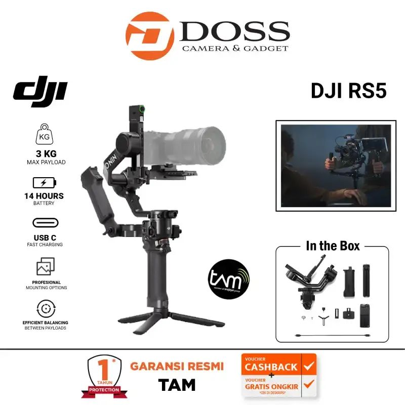 Jual Dji Rs 5 Gimbal Stabilizer Camera Dji Rs5 Combo Rs-5 Gimbal Kamera ...