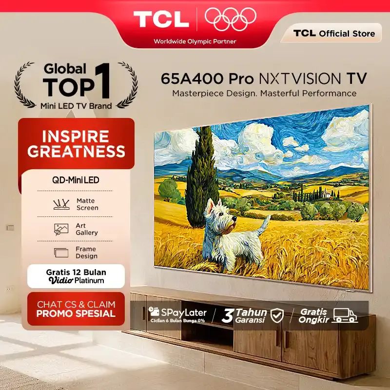 TV TCL Mini LED 65A400U 65 4K UltraHD 144Hz Smart TV Google TV Dolby Vision HDR10 TV TCL Mini LED 65A400U 65 4K UltraHD 144Hz Smart TV Google TV Dolby Vision HDR10