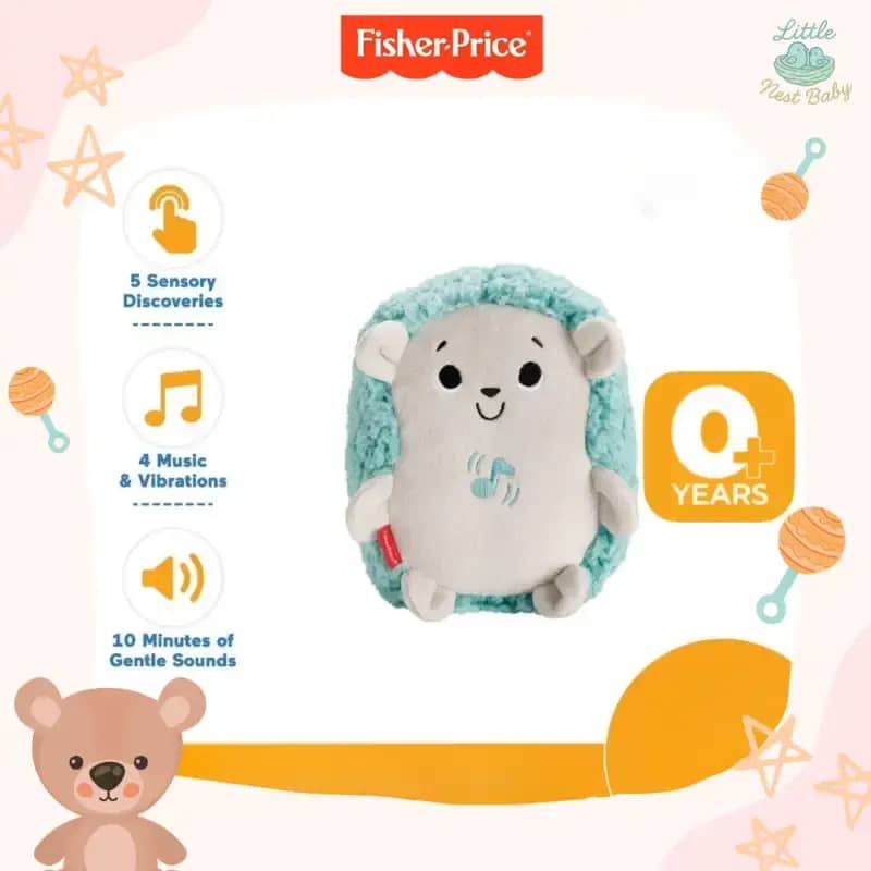 vibrating hedgehog toy Fisher Price Calming Vibes Hedgehog Soother, Portable Infant Plush Pal main image 1