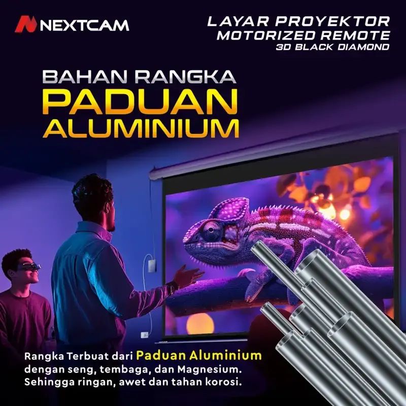Promo Nextcam Screen Projector 133inchi 16:9 Motorize / Layar Proyektor ...