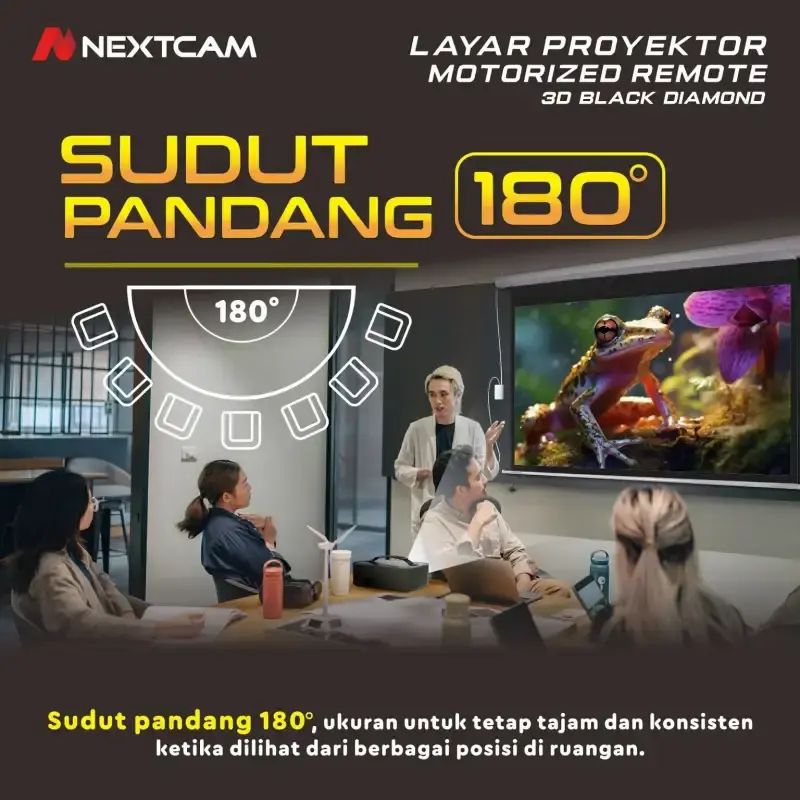 Promo Nextcam Screen Projector 133inchi 16:9 Motorize / Layar Proyektor ...