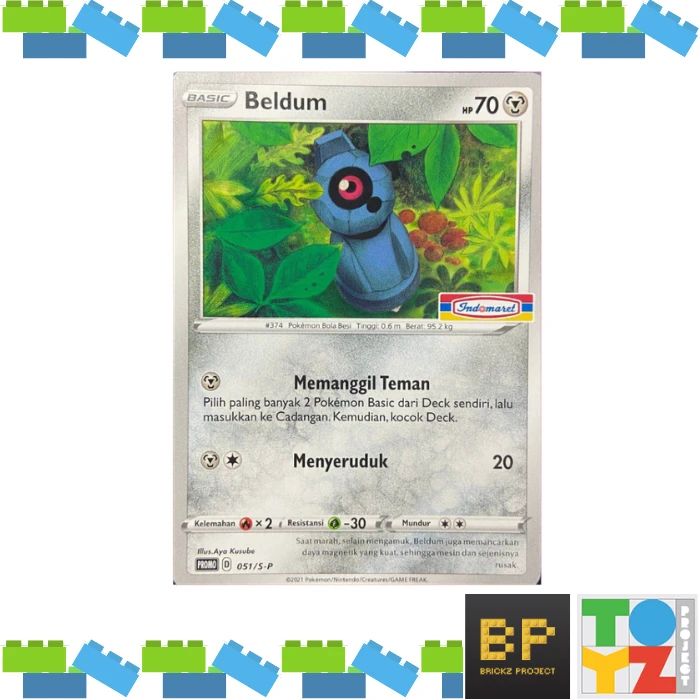Jual Kartu Pokemon Promo Indomaret Beldum 051/s-p - Pokemon Tcg Indonesia  Di Seller Toyz Project Cards - Gunung, Kota Jakarta Selatan | Blibli