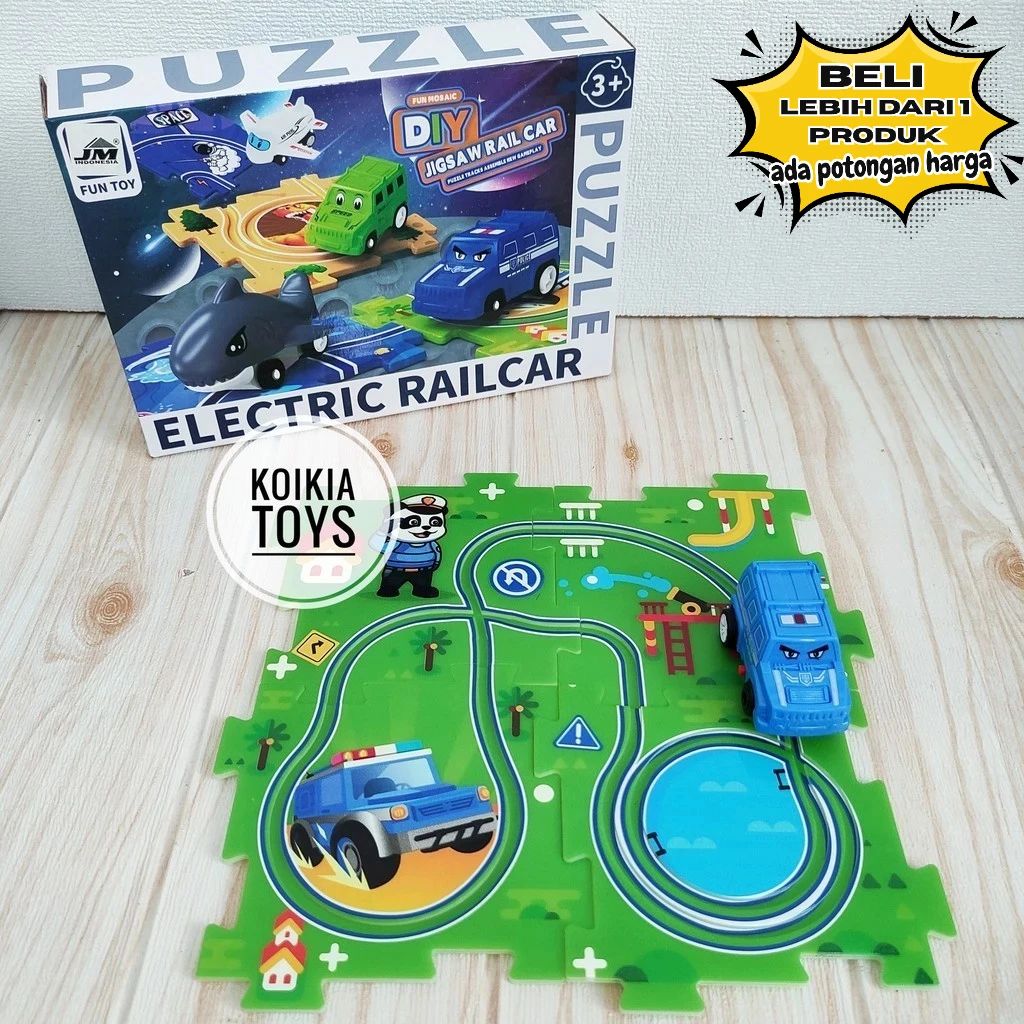 Promo Mainan Anak Electric Rail Car Diy Jigsaw Puzzle Kendaraan Dengan ...
