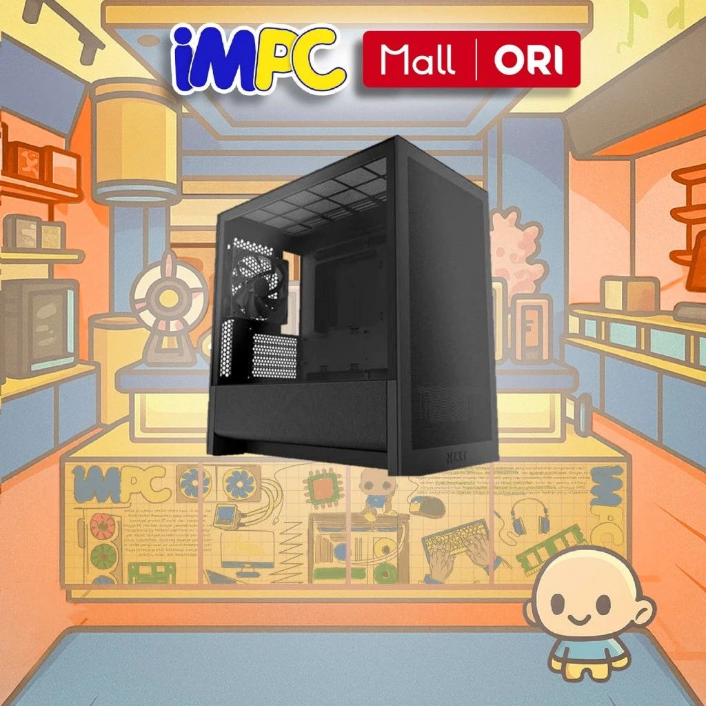Jual Nzxt Pc Casing H3 Flow - Pc Case Micro Atx Airflow - Black Di ...