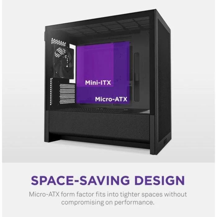 Jual Nzxt Pc Casing H3 Flow - Pc Case Micro Atx Airflow - Black Di ...