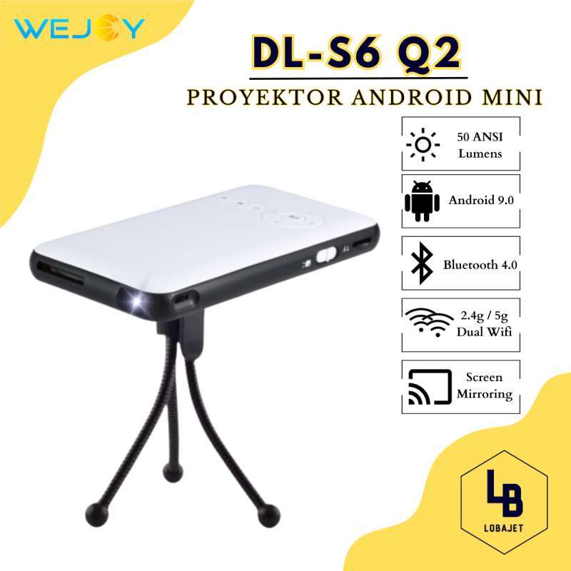 DL-S6 Mini Projector Android 7.1.2 5000mAh Battery Handheld Mini LED Projector WiFi