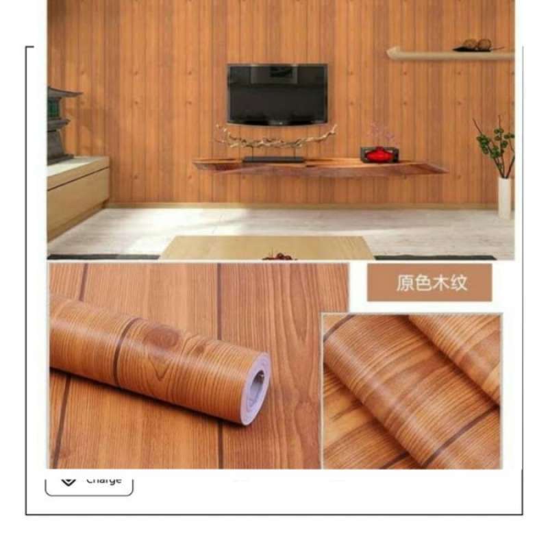 Promo Sticker Wallpaper Motif Serat Kayu Untuk Furniture Meja Pintu