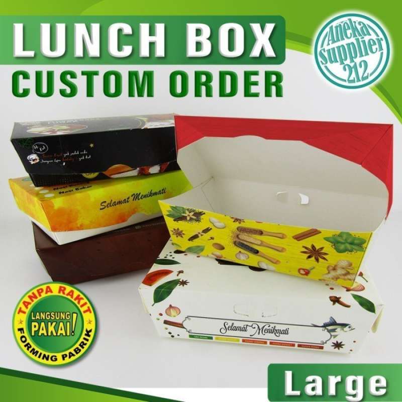 Promo Custom Print Paper Lunch Box - IVORY - 3000 pcs Diskon 1% di ...