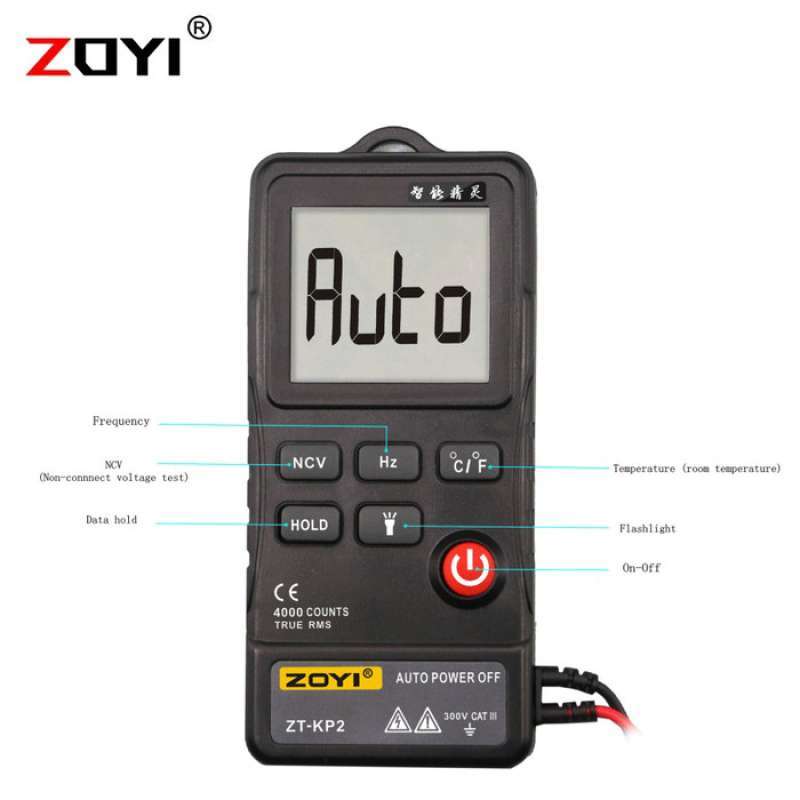 Promo Zoyi Zt-kp2 Smart Auto Multitester Avometer Digital Buzer Ac/dc ...