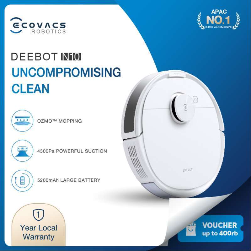 Promo Ecovacs DEEBOT N10 Robot Vacuum Cleaner Sapu Pel Vakum Penyedot