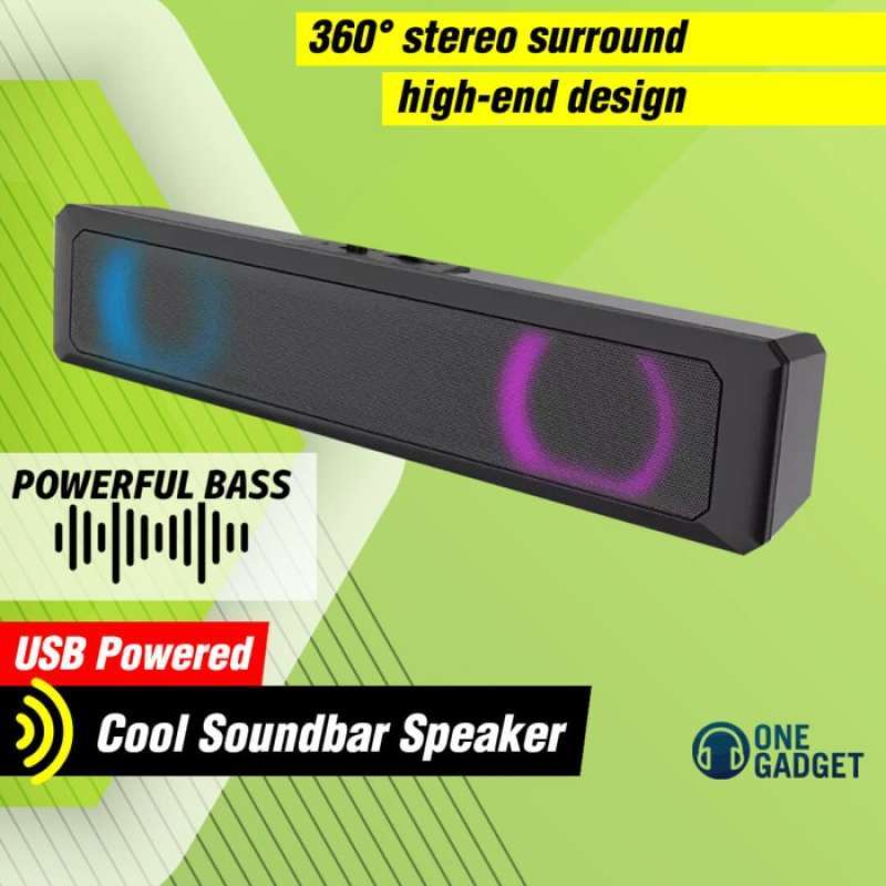 Promo Usb Speaker Soundbar Gaming Rgb Led Portabel Tv Pc Komputer ...