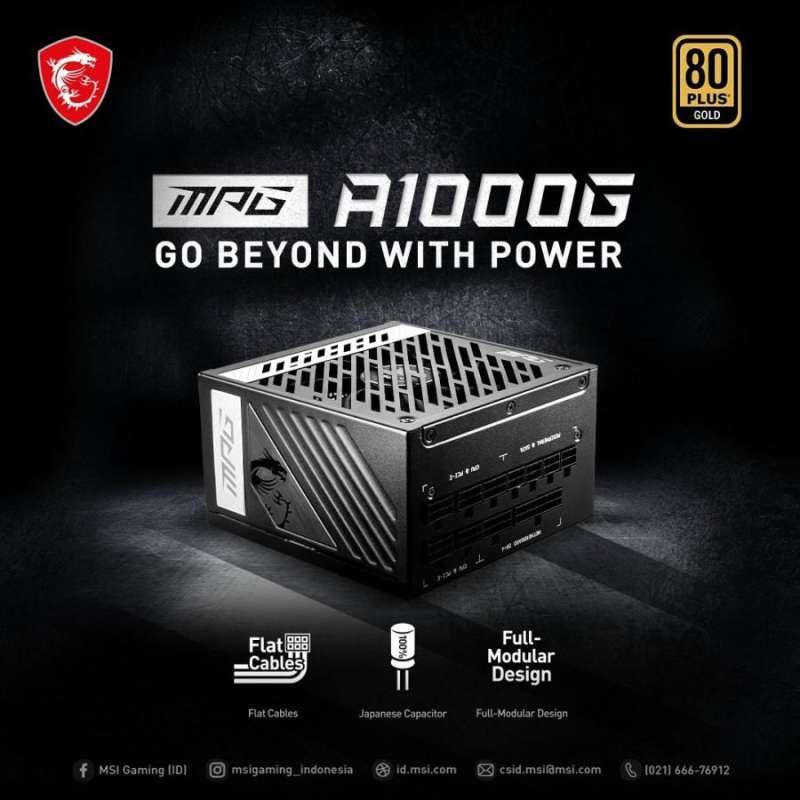 Jual Power Supply Msi Mpg A1000g (1000w) 80+ Gold Full Modular Di ...