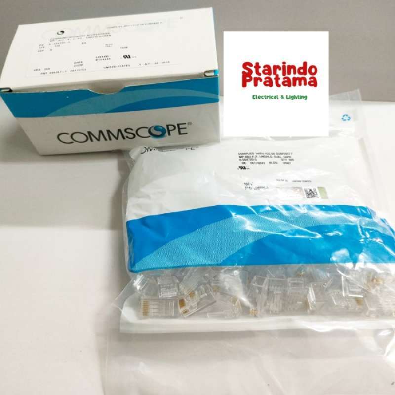 Commscope Terminal Lan Box Promo Amp Commscope Connector Rj45 Cat6 Konektor Kabel Lan Isi 100pcs ...