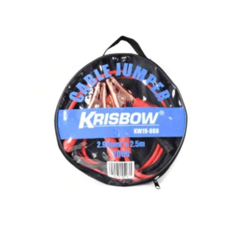 Promo KABEL JUMPER AKI MOBIL 200A KRISBOW 2 5 METER CABLE Diskon 33% di