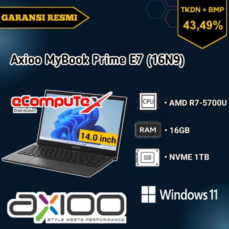 Jual Axioo Mybook Prime E7 (16n9) Amd R7 16gb 1tb 14fhd Tkdn Garansi ...