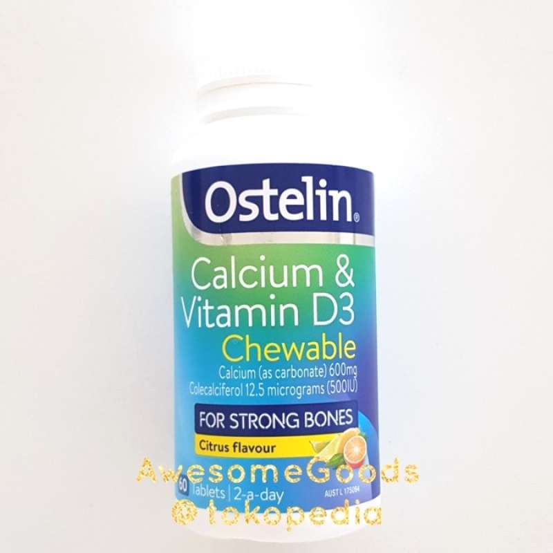 Promo Ostelin Australia Calcium & Vitamin D3 60 Chewable Tablets Diskon