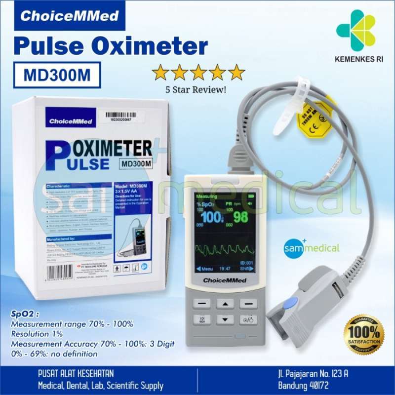 Ximter Spo2 Promo ChoiceMMed Pulse Oxymeter / Oximeter SpO2 Saturasi Oksigen MD300M ...