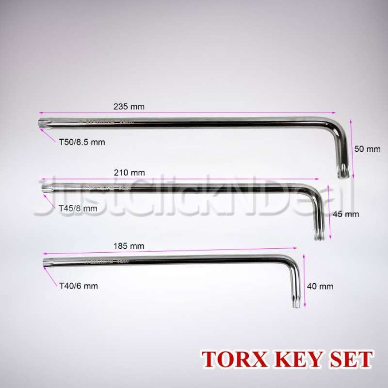 Promo Tekiro Kunci Torx Key Set T10-t55 Model Lubang Tanpa Lubang Metal ...