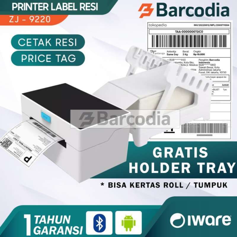 Promo Barcode Printer Alamat Label Usb + Bluetooth Zj9200 Free Holder