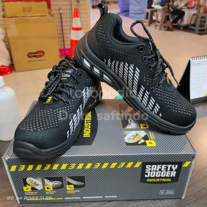 Promo Sepatu Safety Shoes Jogger FITZ Hitam Safety Shoes Jogger Diskon