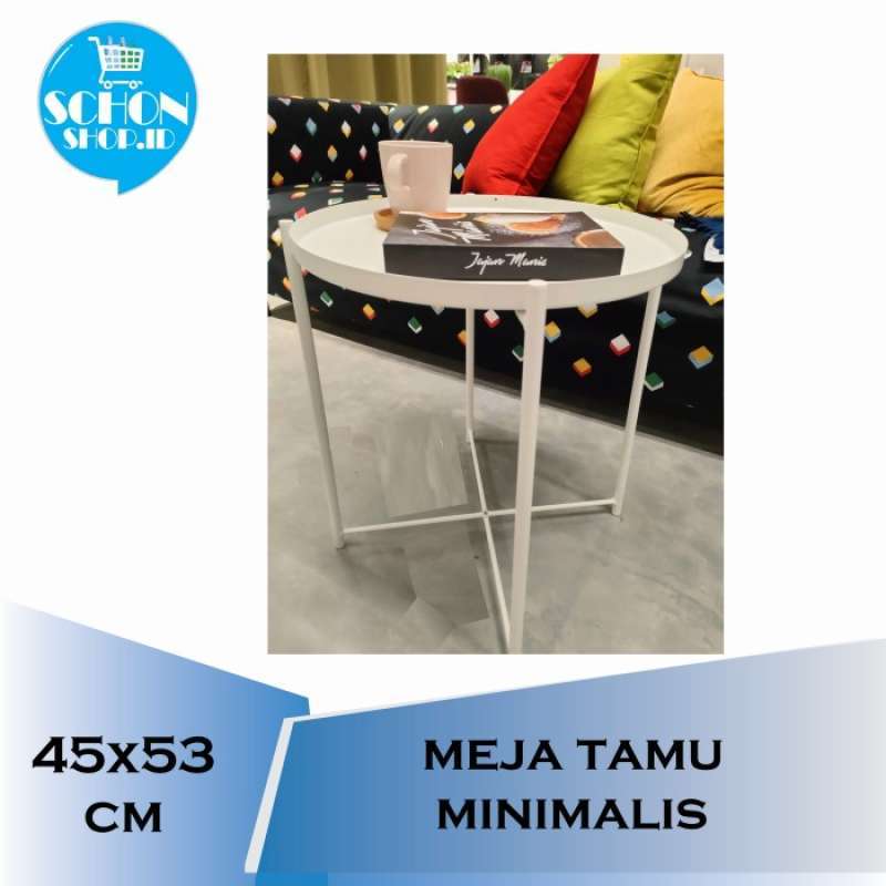 Jual Meja Ruang Tamu Baja Minimalis Hitam/putih - Glad0m Di Seller