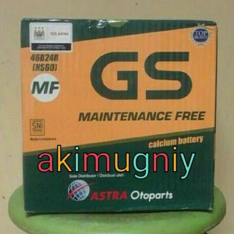 Jual aki gs astra ns60 mf 46b24r 12v 45ah avanza xenia terios rush apv