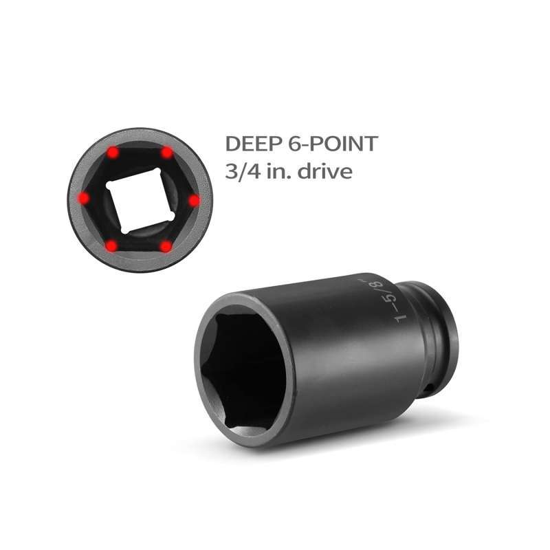 Promo ZOYAKKI 3/4 Drive Impact Socket Set, 21 Piece Deep Socket