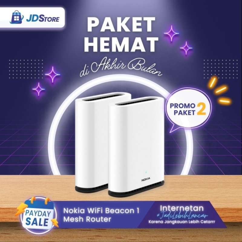 Promo Smart Nokia Wifi Beacon 1 Mesh Router Extender - Paket 2 unit ...