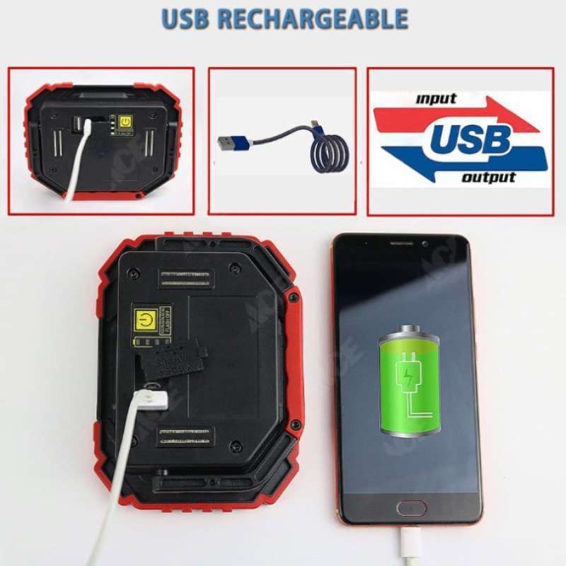 Promo Powerlite Lampu Kerja Rechargeable Portabel Plus power Bank 10 W