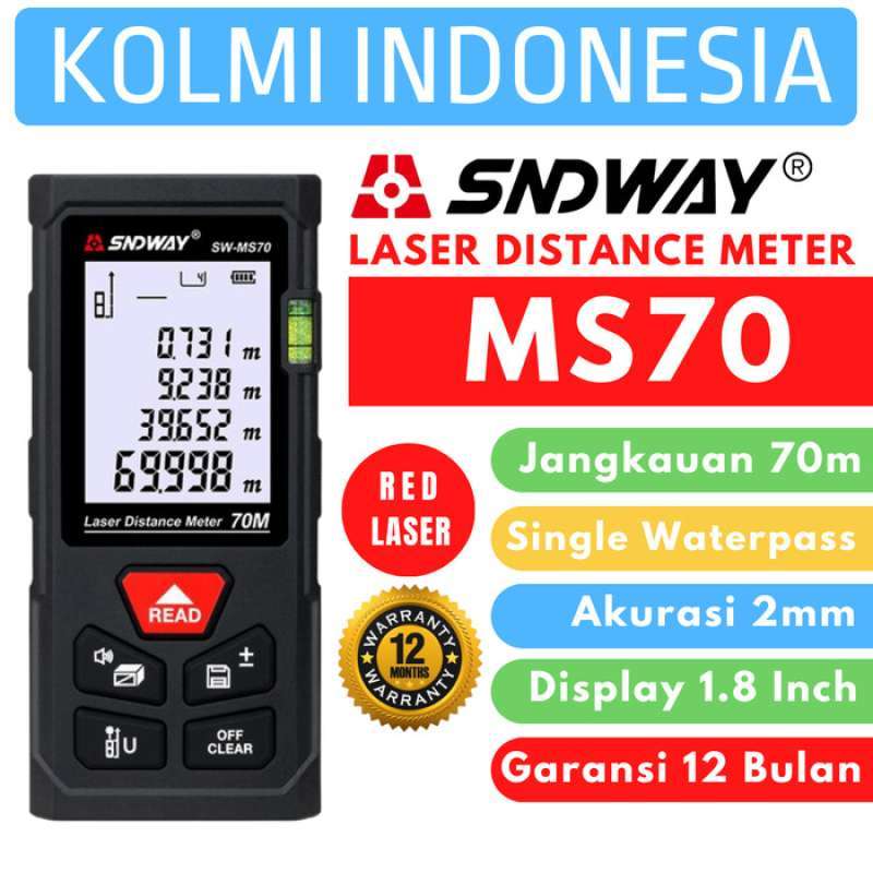 Promo Sndway Laser Distance Meter Ms70 - Alat Ukur Jarak 70m Digital ...