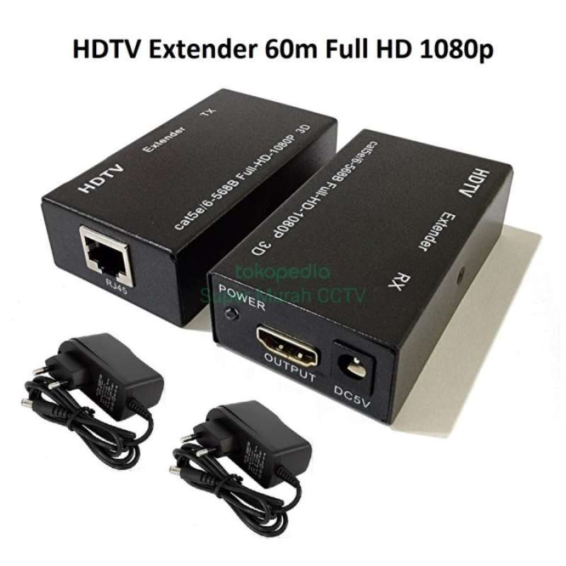 Promo HDMI Extender 60M (menggunakan kabel LAN AB) (pakai adaptor