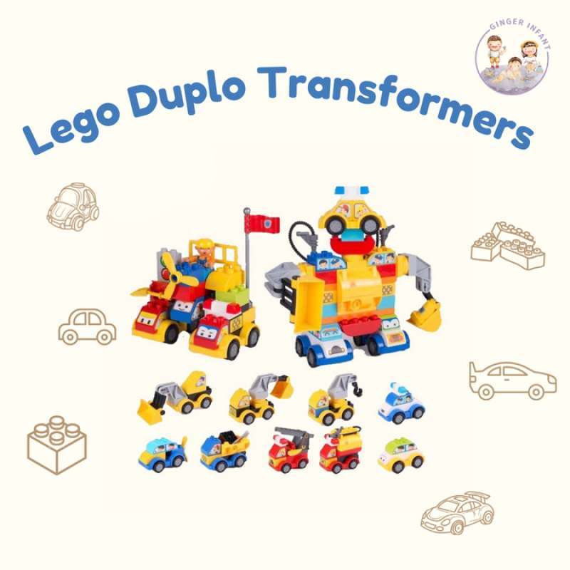mainan transformed vehicle lego duplo robot mainan anak