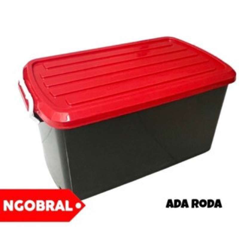 Container Box Plastik Incloude Roda Promo Container Box Besar 90 Liter Storage Box Roda Kontainer Box ...