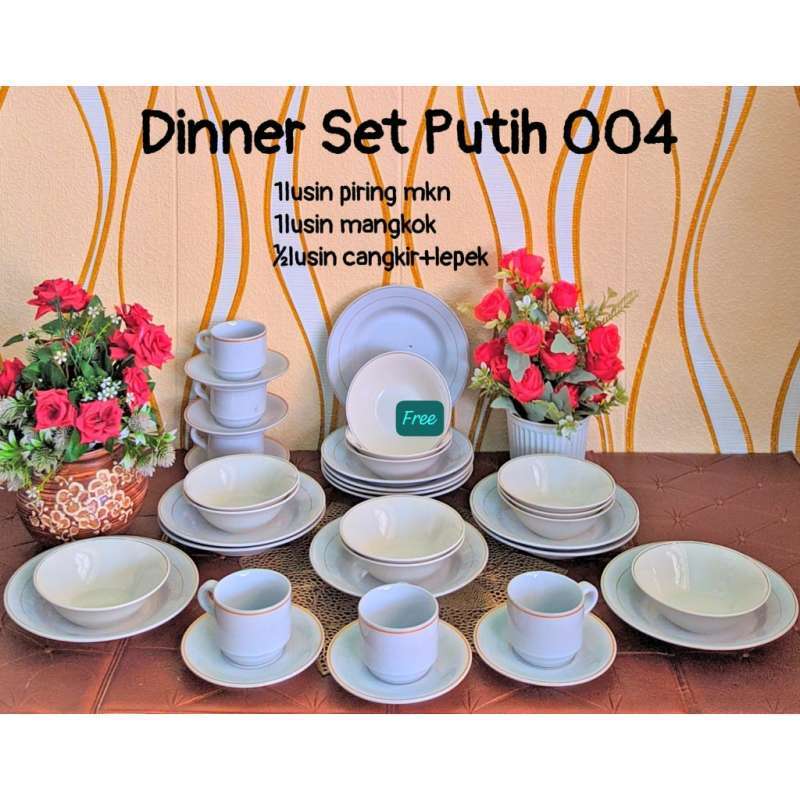 Jual [instant Langsung Kirim ]dinner Set Lismas Putih/paketan