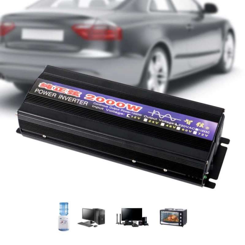Promo Power Conferter Inverter Mobil DC 12 to AC 220V 2000W LED display ...