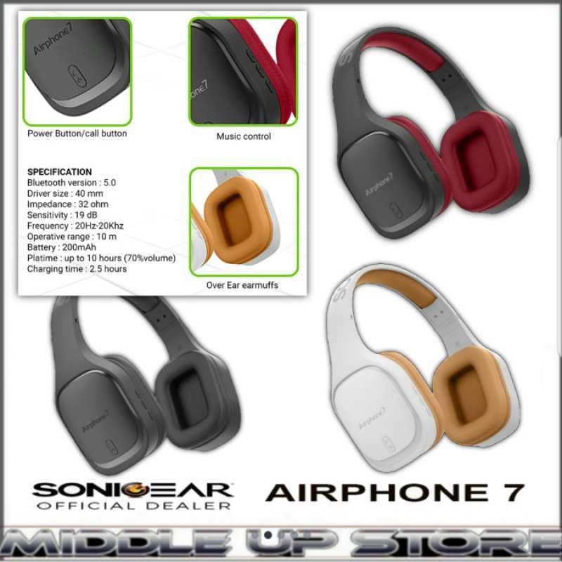 Sonicgear airphone deals 7 specification
