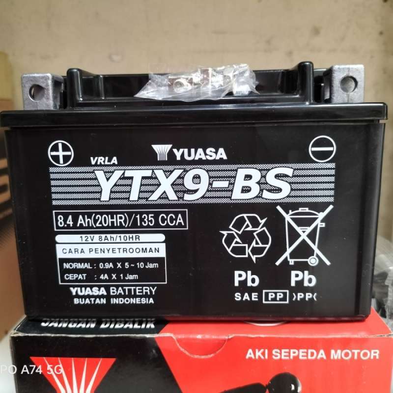 Jual Aki / Accu motor Yuasa YTX9-BS Original Suzuki Burgman aki kering