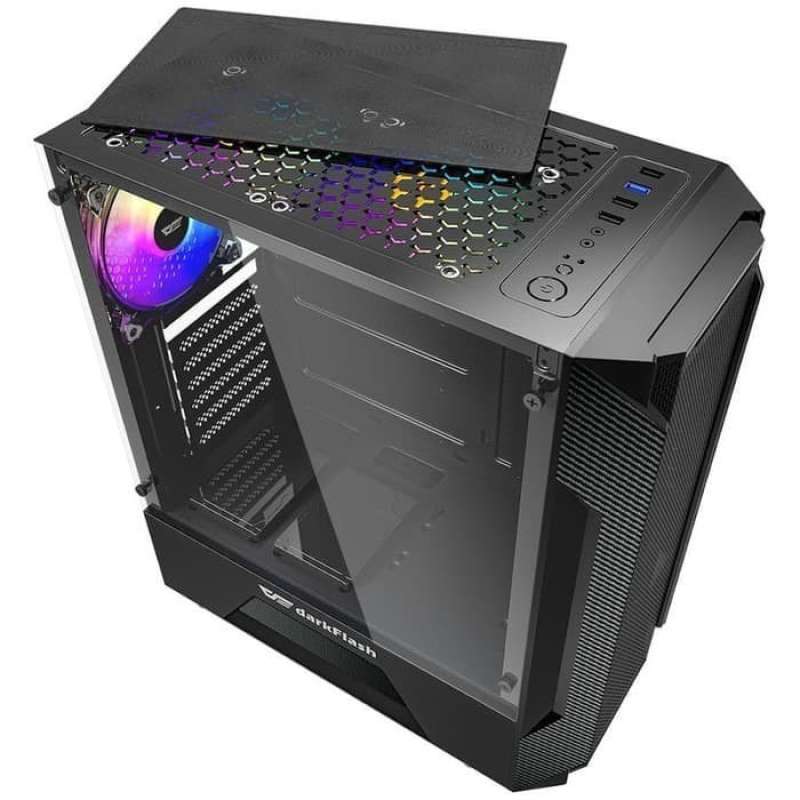Promo Casing Aigo DarkFlash LEO Black ATX - Side Acrylic Gaming Case ...