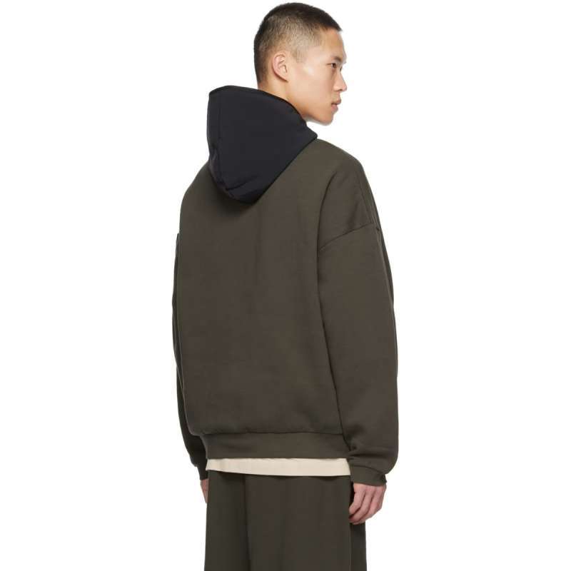 Promo Fear of God Essentials Nylon Fleece Hoodie Ink Jet Black - XS ...