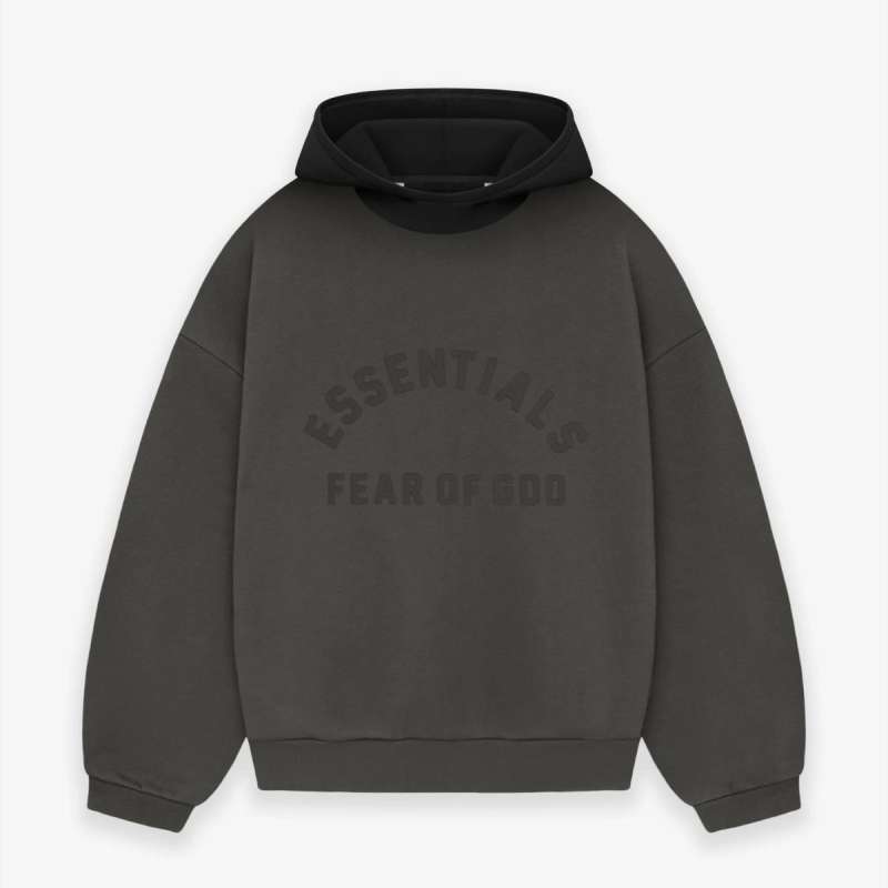 Promo Fear of God Essentials Nylon Fleece Hoodie Ink Jet Black - XS ...