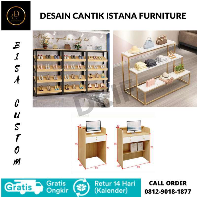 Promo 3 Set Rak Sepatu, Rak Display dan Meja Kasir Diskon 17% di Seller ...