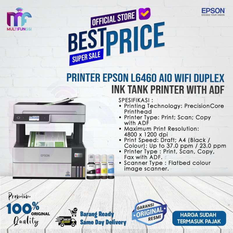 Promo Printer Epson L6460 AIO WiFi Duplex Ink Tank Printer with ADF