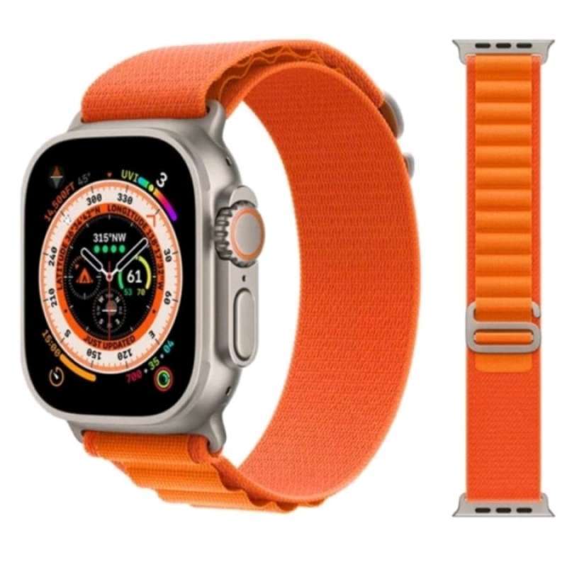 Strap apple watch ultra 49 mm alpine loop tali jam iwatch 9 8 7 6 5 4 Orange SIZE 45 44 42MM