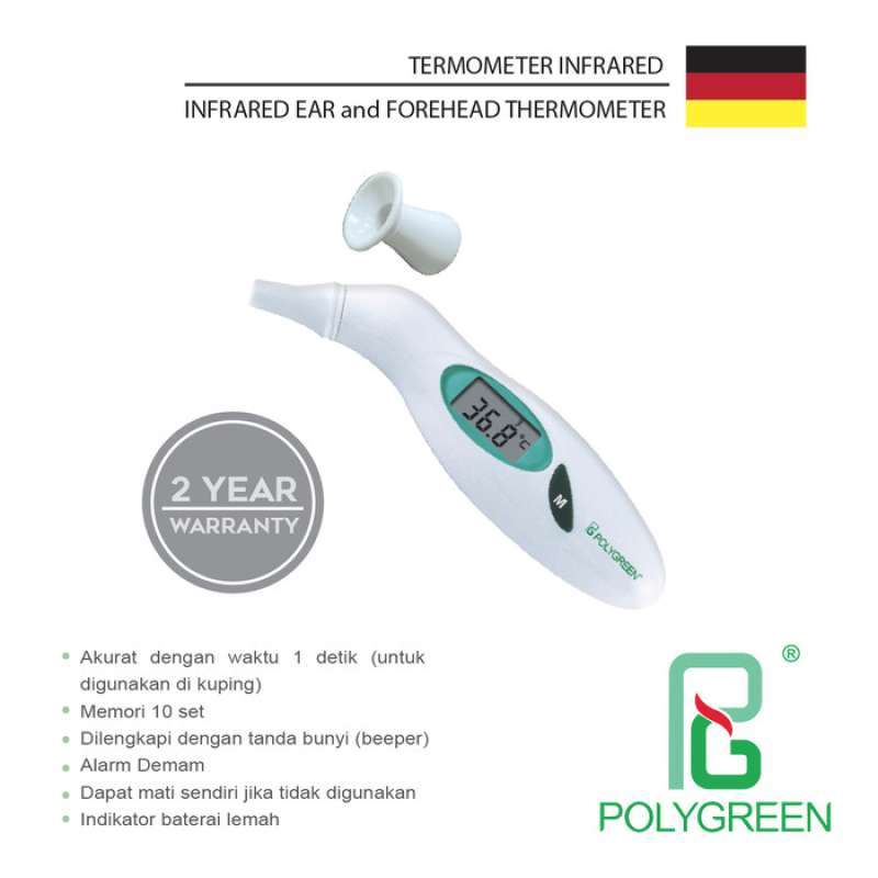 Promo Thermometer Ear Forehead Polygreen Ki 8176 / Termometer Infrared