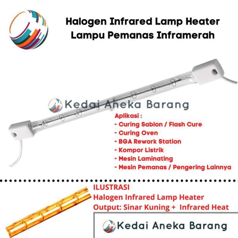 Promo Lampu Halogen Lamp 220v Ac 20cm 500w Infrared Pemanas Heater ...
