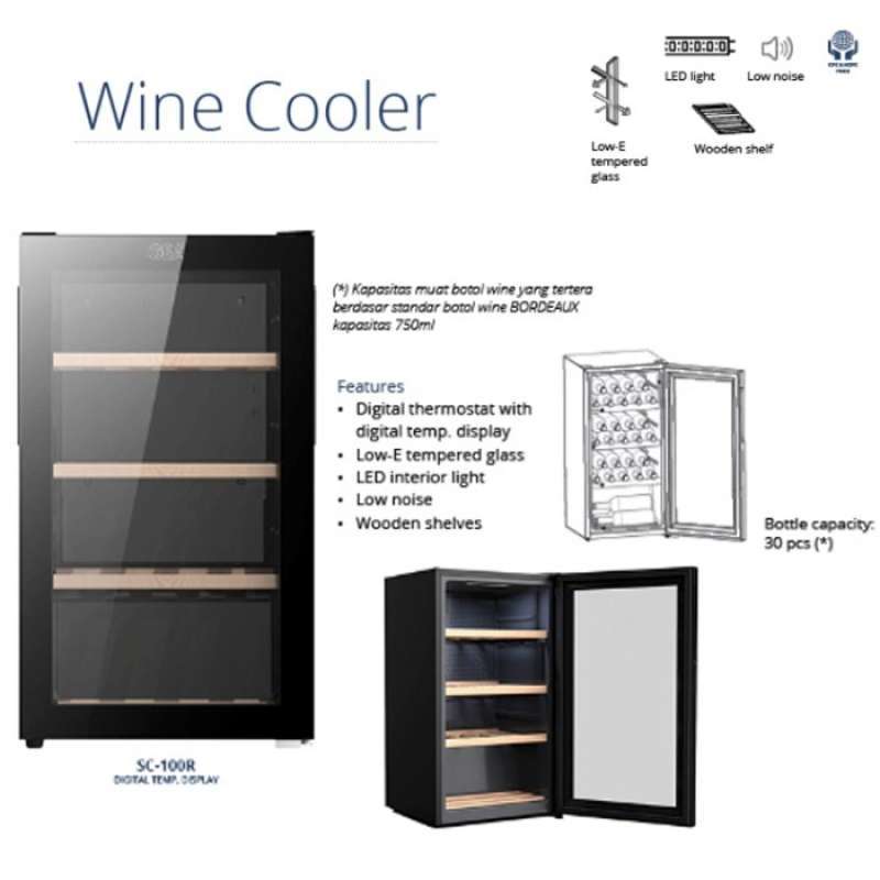 Promo Gea Sc100y Wine Cellar/wine Cooler/lemari Pendingin Wine Diskon