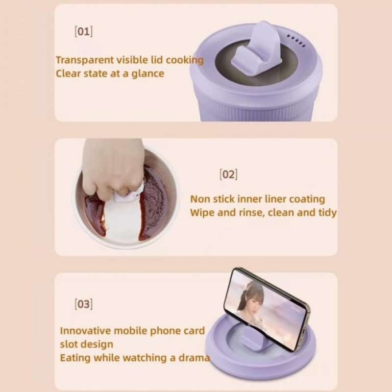 Jual Rice Cooker Mini Multifungsi Lapisan Keramik Electric Mini Cooking