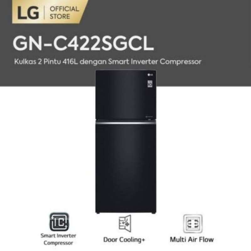 Promo Lg Gn-c422sgcl Kulkas 2 Pintu Kaca Inverter Gnc422sgcl Hitam Grs ...