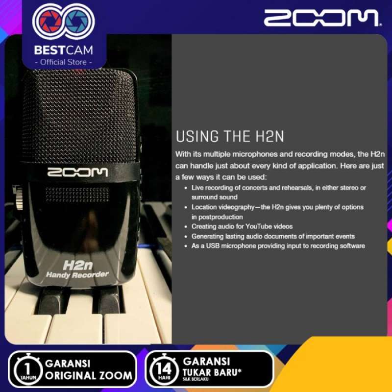 Promo Zoom H2n 2 Input 4 Track Portable Handy Recorder - Paket 2 Acc ...