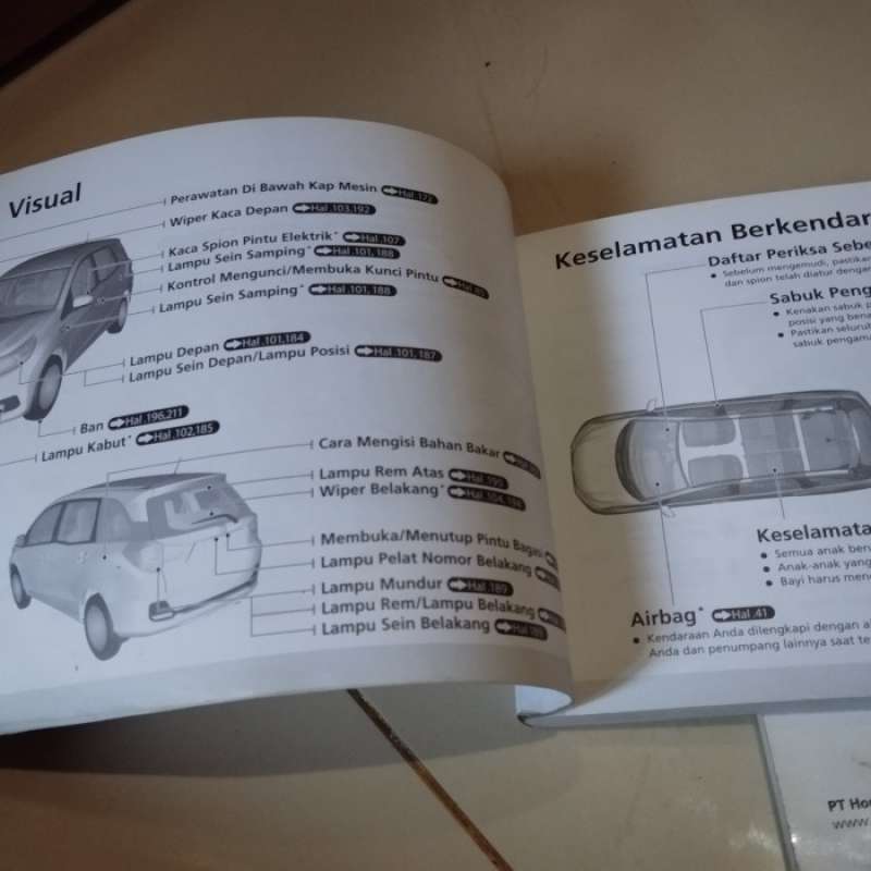 Jual Manual Book Buku Pedoman Pemilik & Garansi Perawatan Honda Mobilio